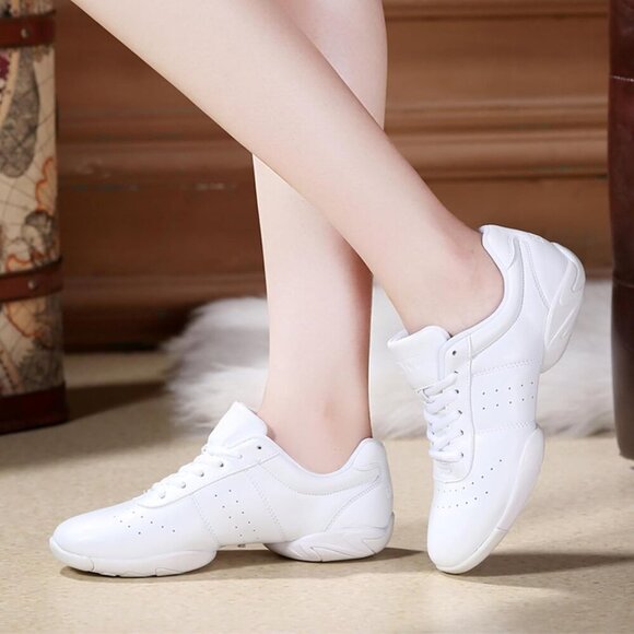 Cheerleading Shoes Synthetic Leather Lightweight Sport Sneakers for Teens Women - Picture 6 of 7